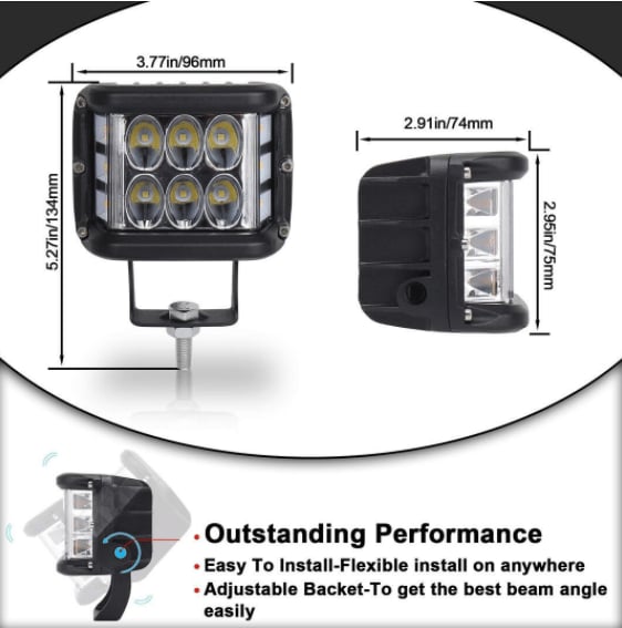 Automotive 2x Car Sides LED Dual Color - Branwell & Co