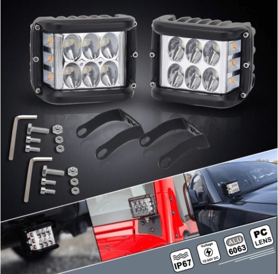 Automotive 2x Car Sides LED Dual Color - Branwell & Co