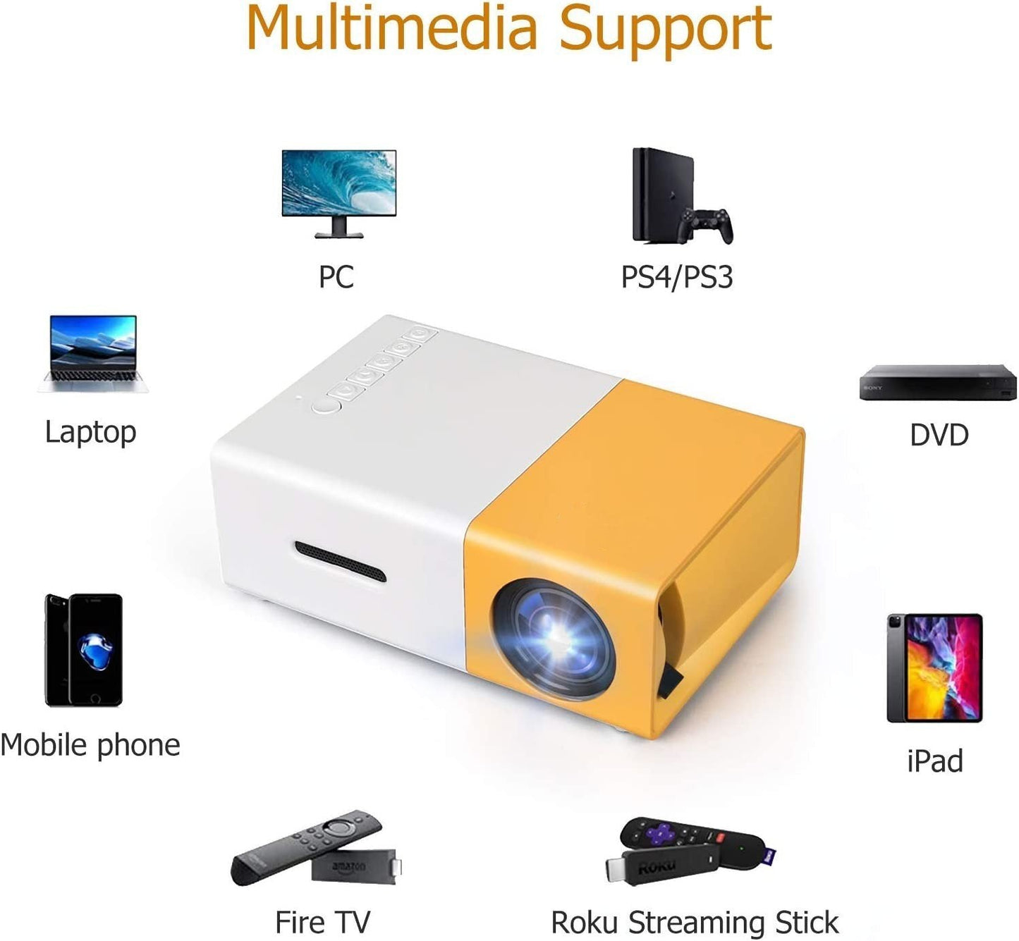 Delike - Home Mini 3D Projector - Branwell & Co