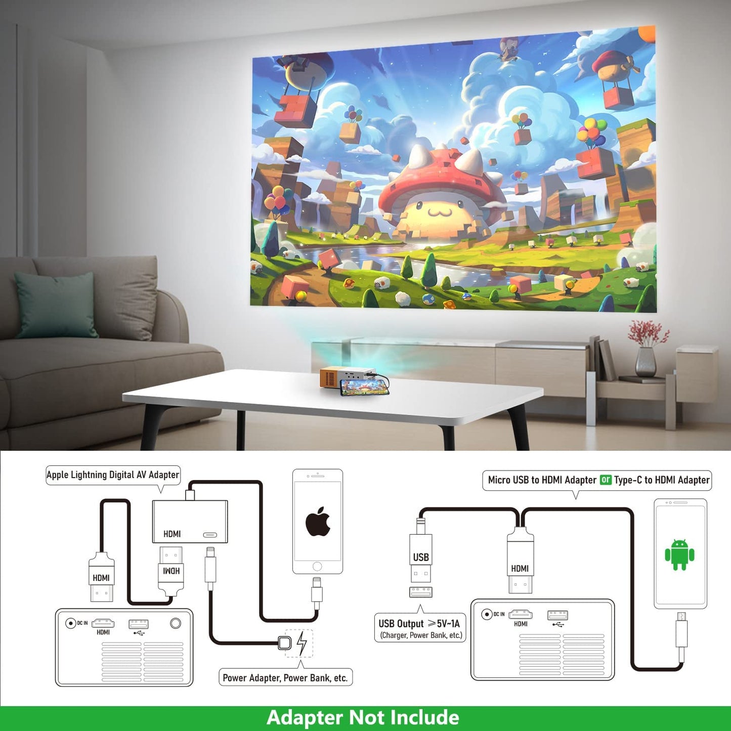 Delike - Home Mini 3D Projector - Branwell & Co