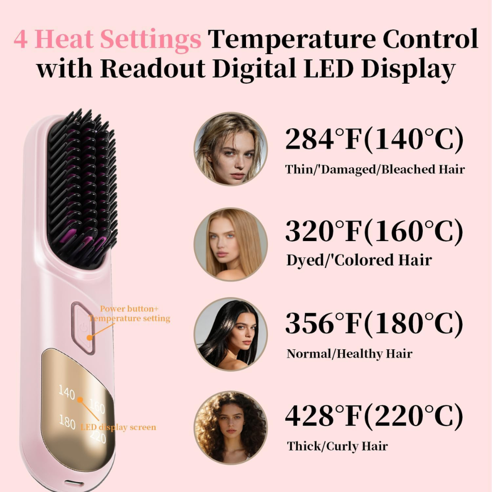 Go Brush Pro - Cordless Hair Straightener