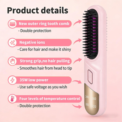Go Brush Pro - Cordless Hair Straightener