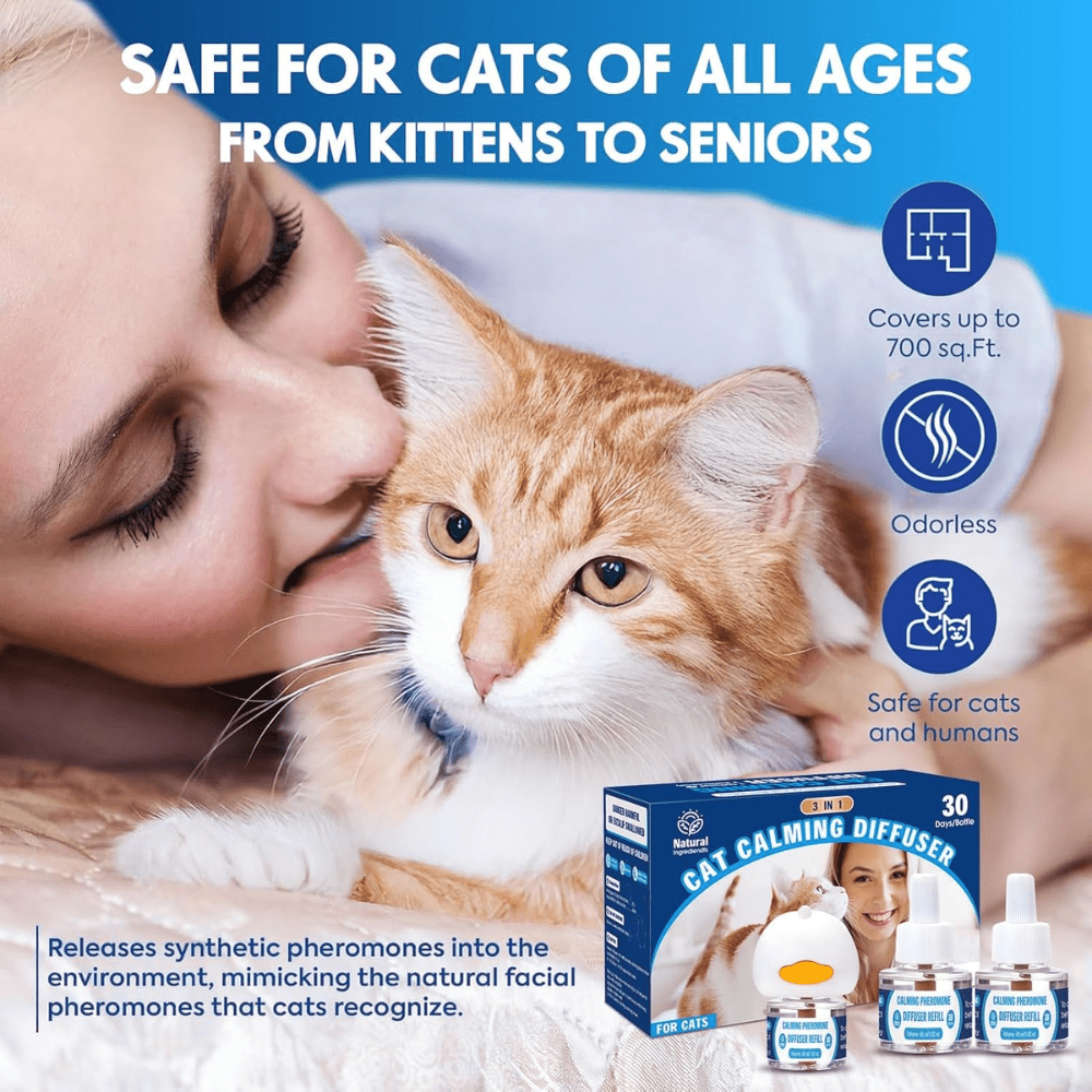Cat Calming Pheromones Diffuser - 3 - in - 1 Kit for Stress Relief - Branwell & Co