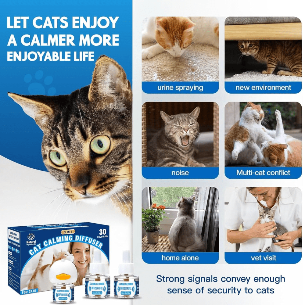 Cat Calming Pheromones Diffuser - 3 - in - 1 Kit for Stress Relief - Branwell & Co