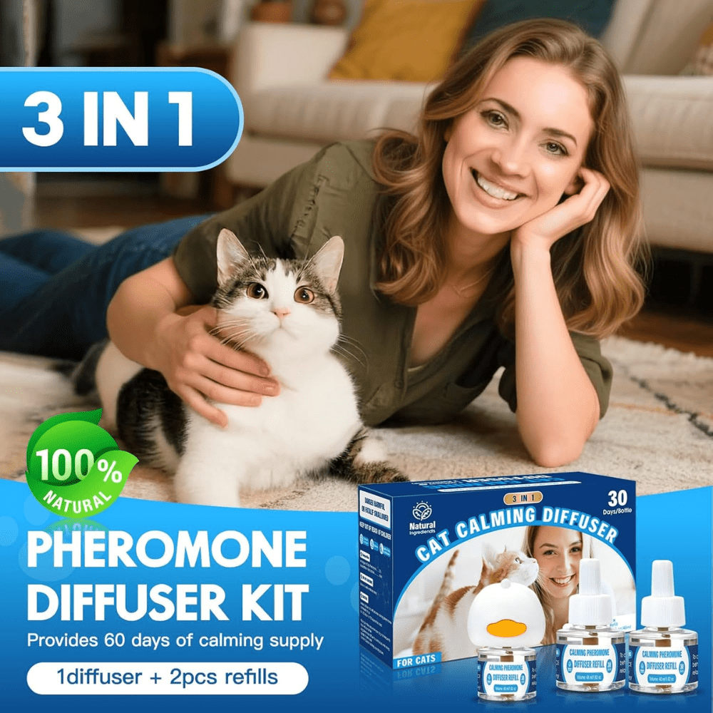 Cat Calming Pheromones Diffuser - 3 - in - 1 Kit for Stress Relief - Branwell & Co