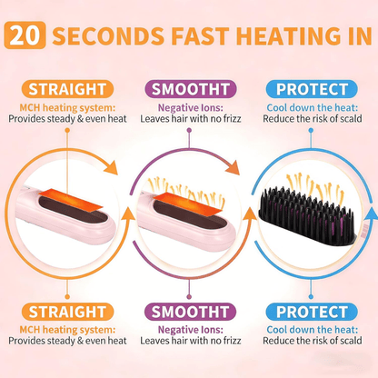 Go Brush Pro 2026 Cordless Hair Straightener - Branwell & Co