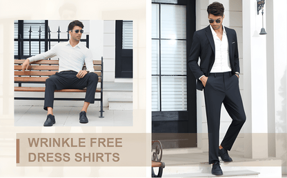 Lion Nardo Stretch Men’s Dress Shirt – Slim Fit, Wrinkle - Free, All - Day Comfort - Branwell & Co