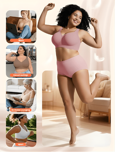 PoseFree Women’s Seamless Wireless Bra – Ultra - Soft Comfort and Support - Branwell & Co