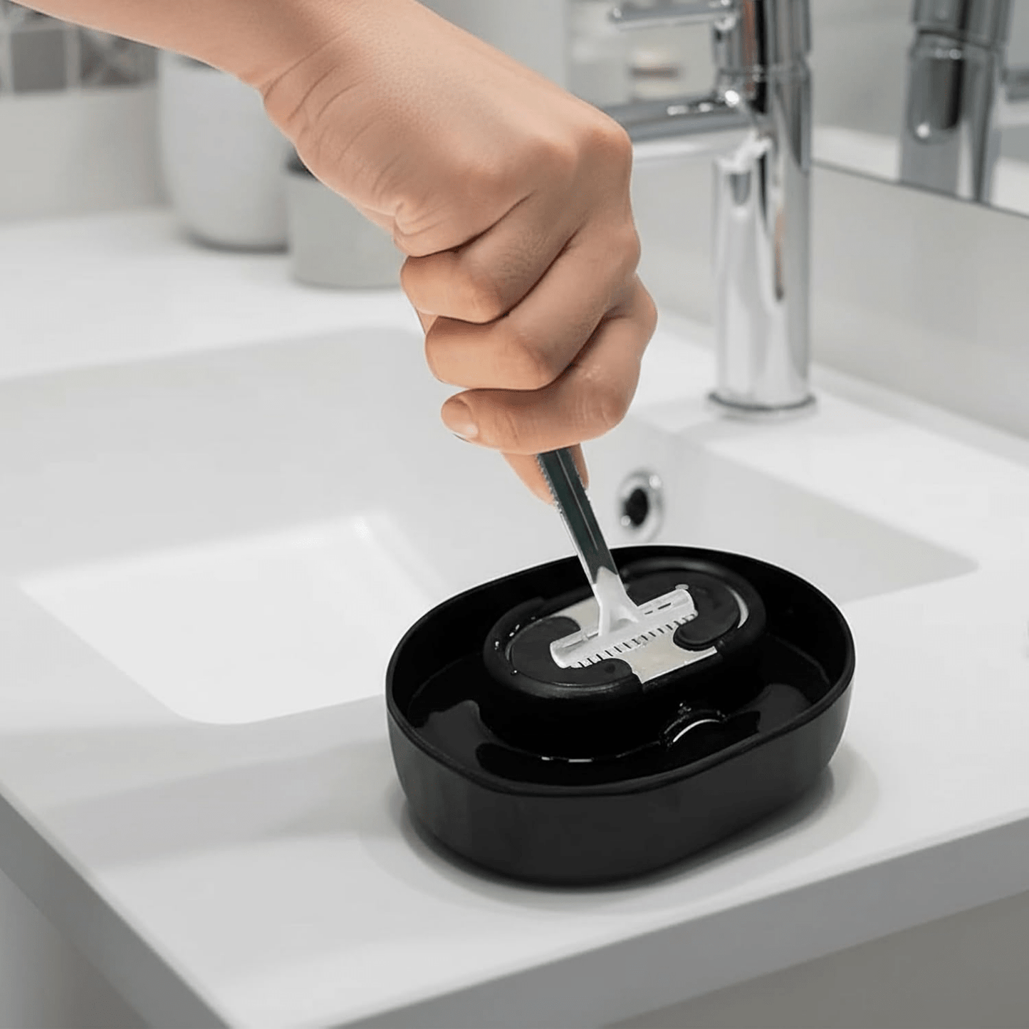 Razor Rinser – Manual Shaver Cleaner for All Razors, No Electricity Required - Branwell & Co